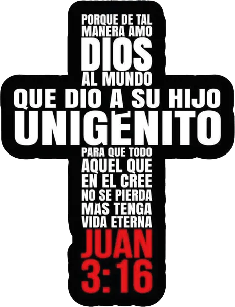 Cruz negra con frase
