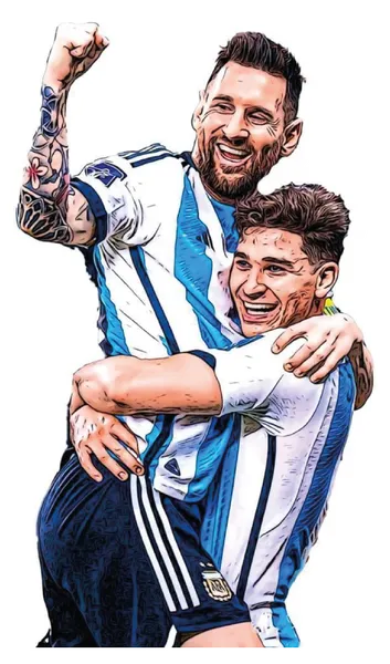 Messi y alvarez