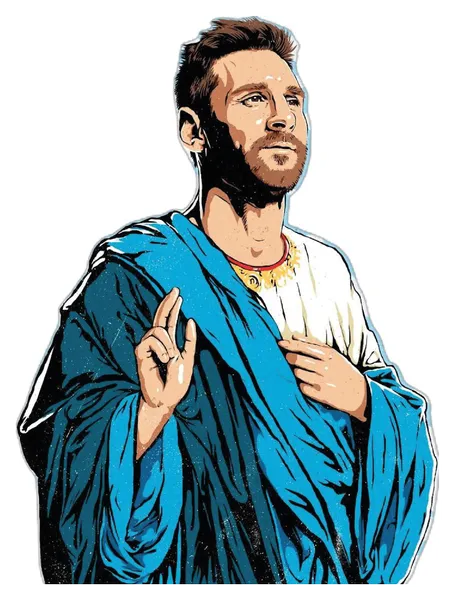 San Messi caricatura