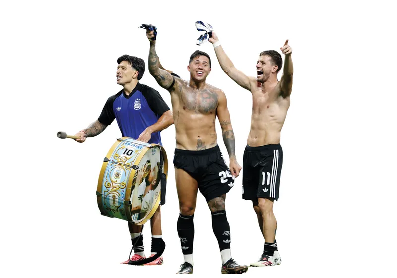 Tres Jugadores Festejando